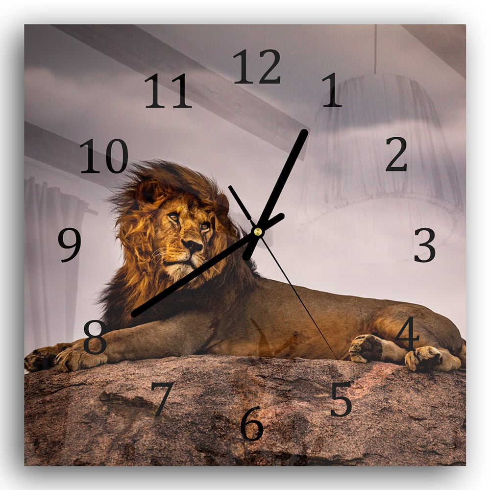 Wanduhr 30x30 - Löwe