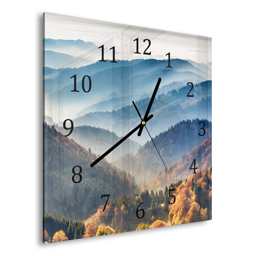 Wanduhr 30x30 - Berglandschaft