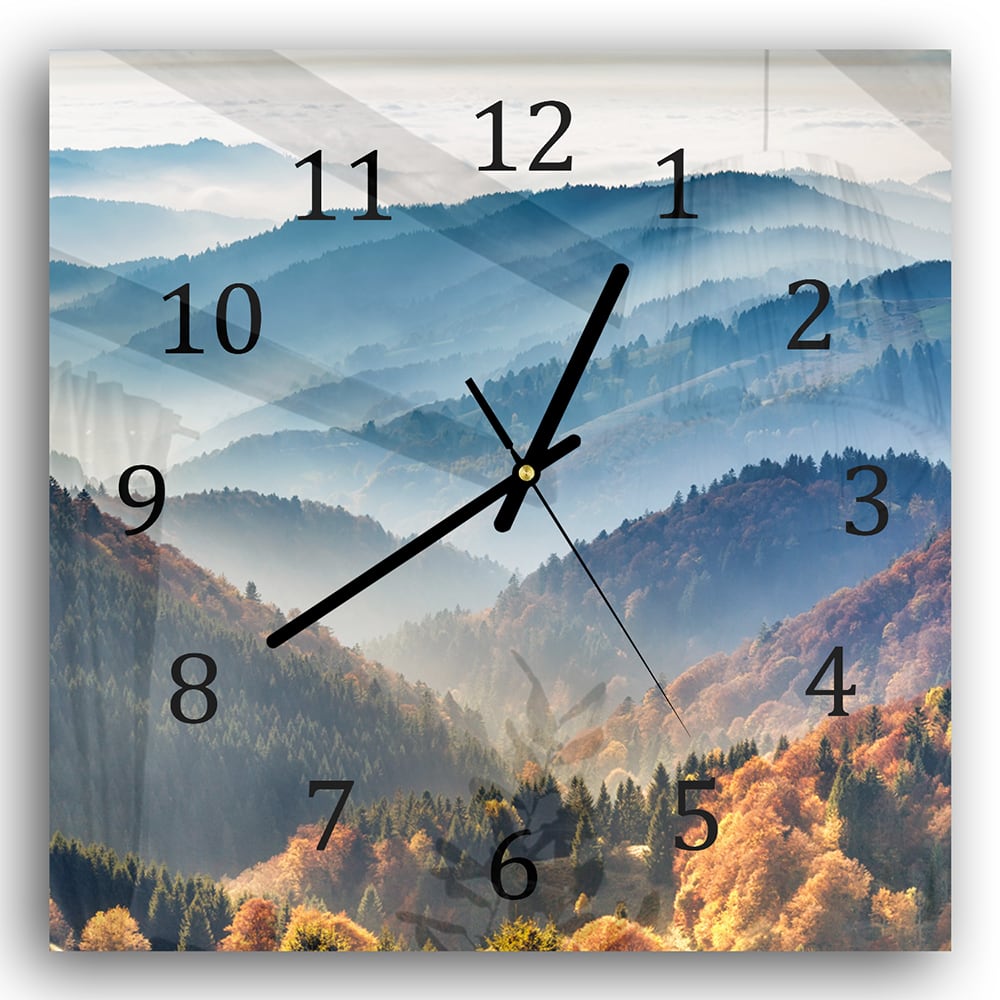 Wanduhr 30x30 - Berglandschaft