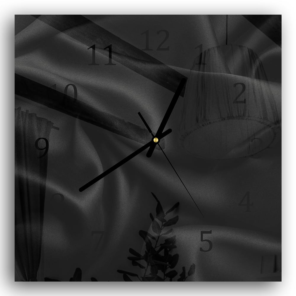 Wanduhr 30x30 - Schwarze Seide