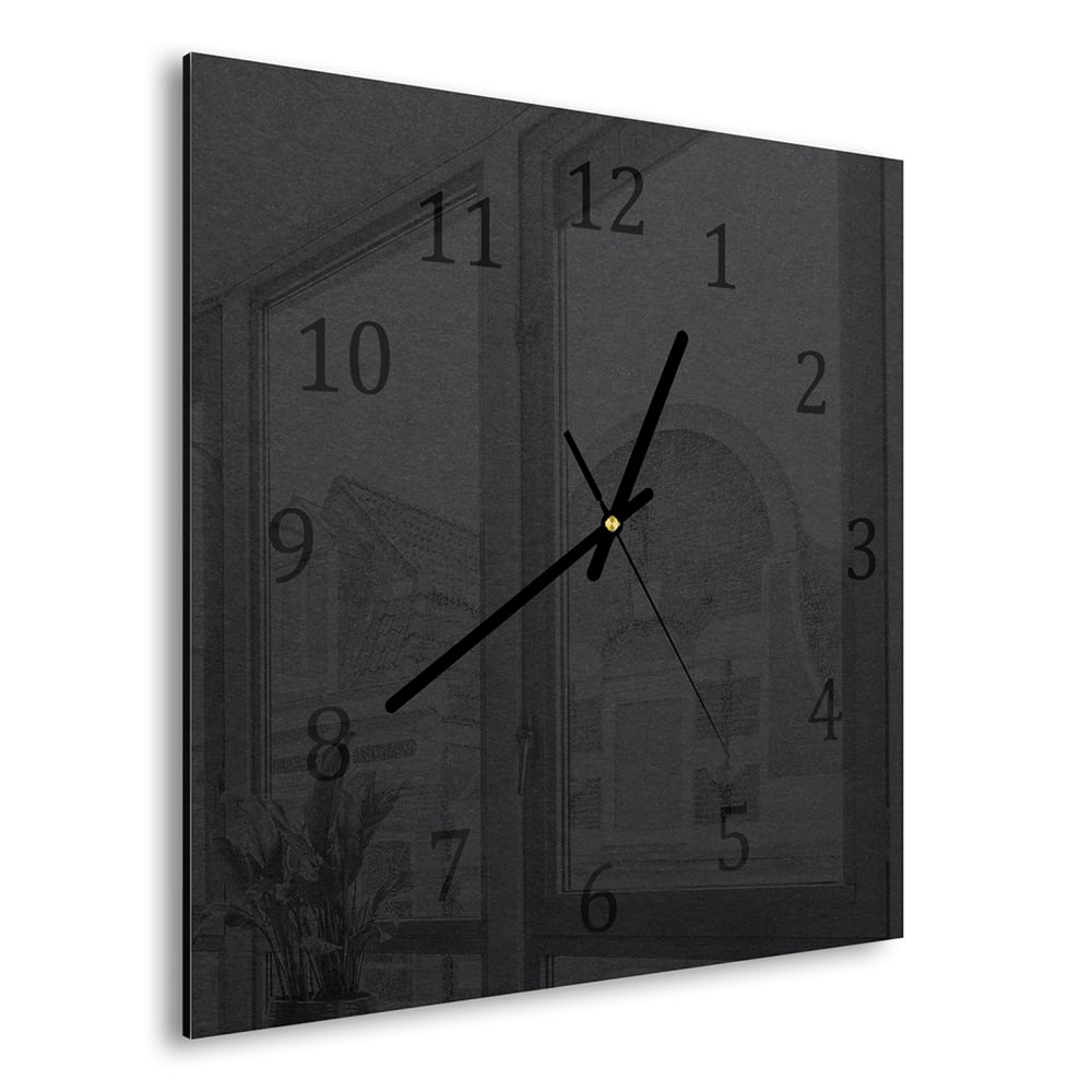 Wanduhr 30x30 - Schwarzes Papier