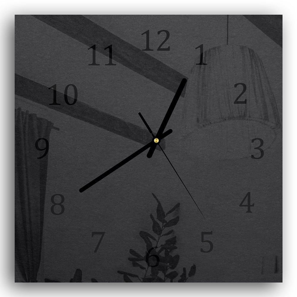 Wanduhr 30x30 - Schwarzes Papier