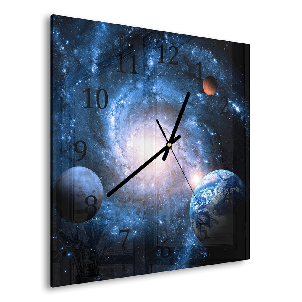 Wanduhr 30x30 - Planeten des Sonnensystems