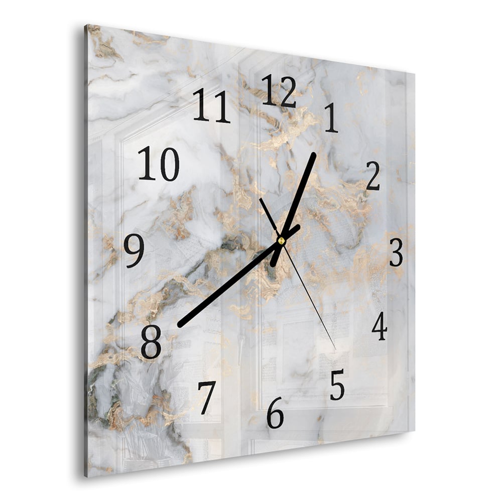 Wanduhr 30x30 - Luxuriöser Marmor