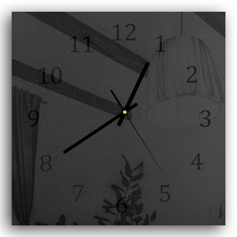 Wanduhr 30x30 - Mattschwarzer Hintergrund
