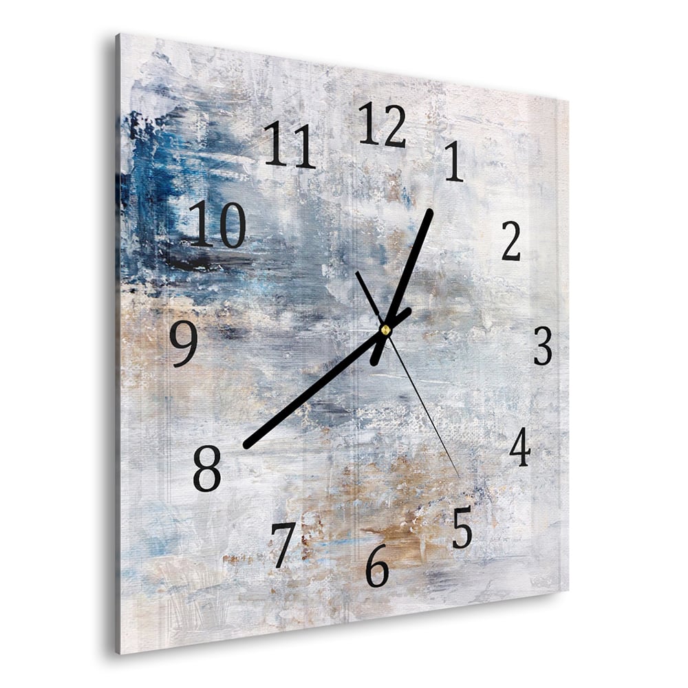 Wanduhr 30x30 - Acrylgemälde auf Leinwand