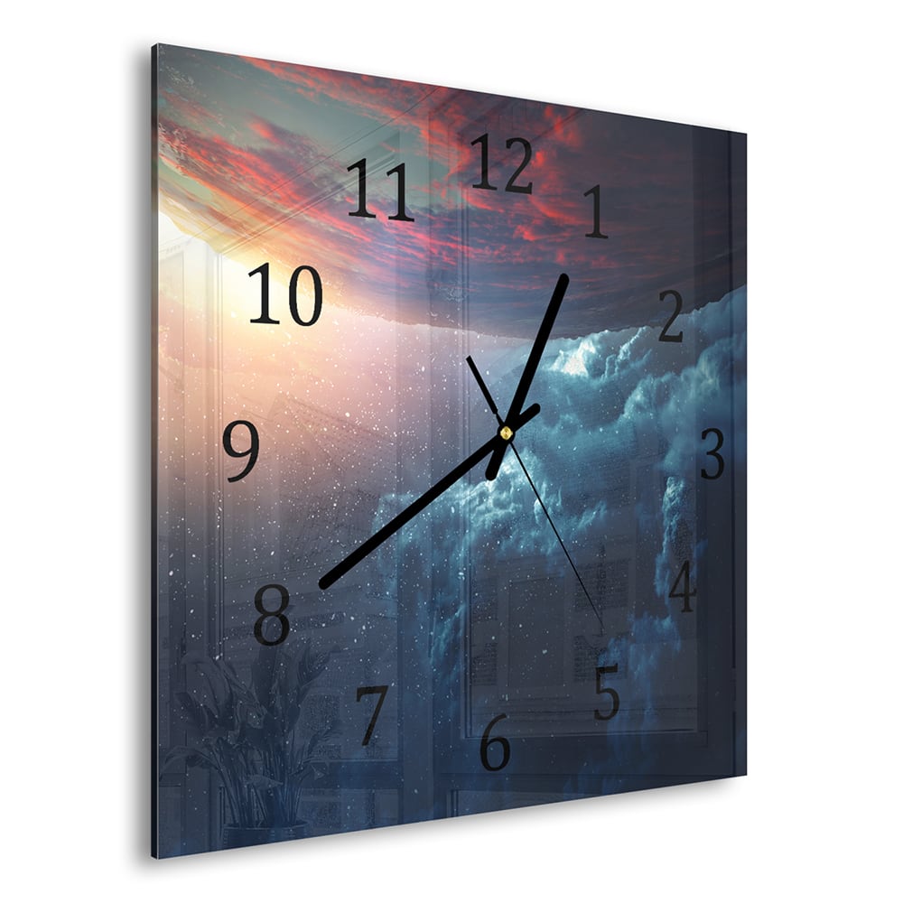 Wanduhr 30x30 - Planetenbahn