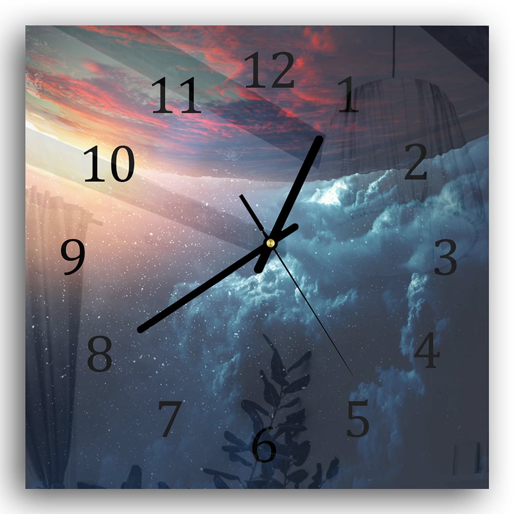 Wanduhr 30x30 - Planetenbahn