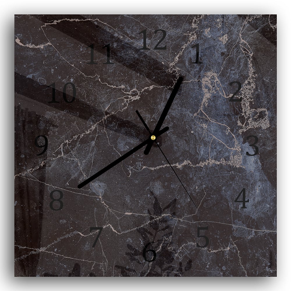 Wanduhr 30x30 - Mitternachtsblauer Marmor