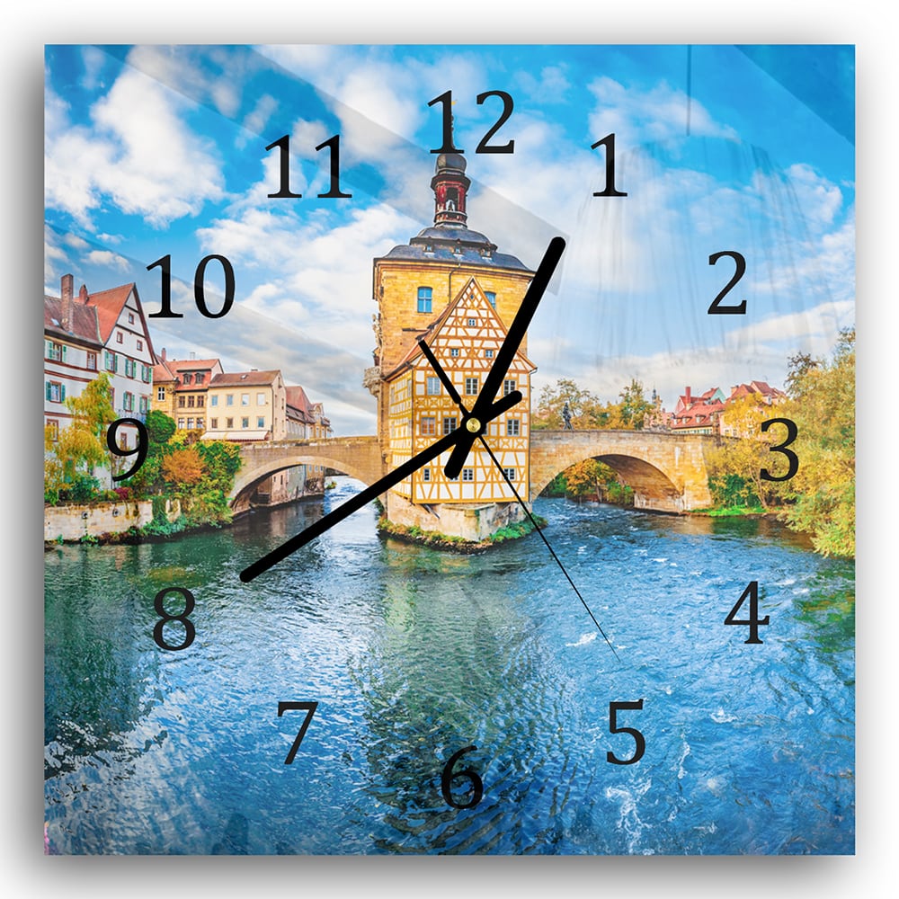 Wanduhr 30x30 - Altstadt von Bamberg