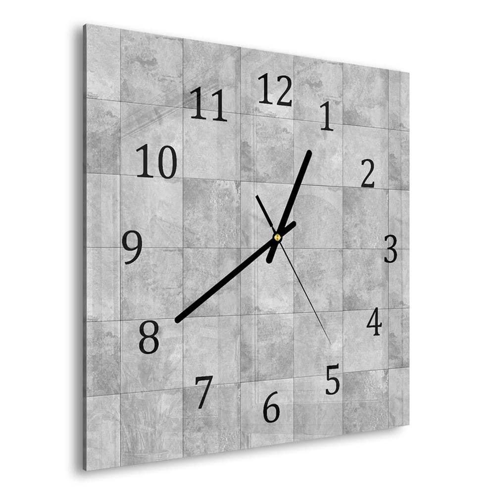 Wanduhr 30x30 - Steinfliesen