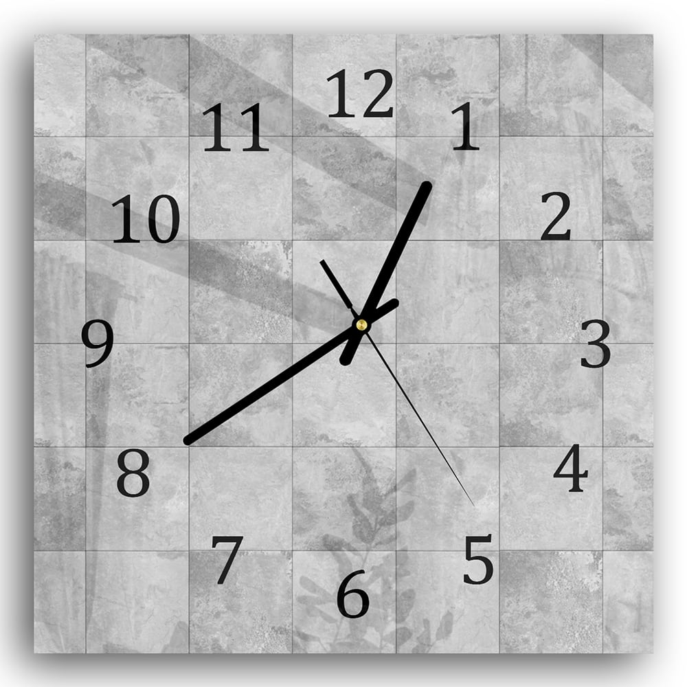 Wanduhr 30x30 - Steinfliesen
