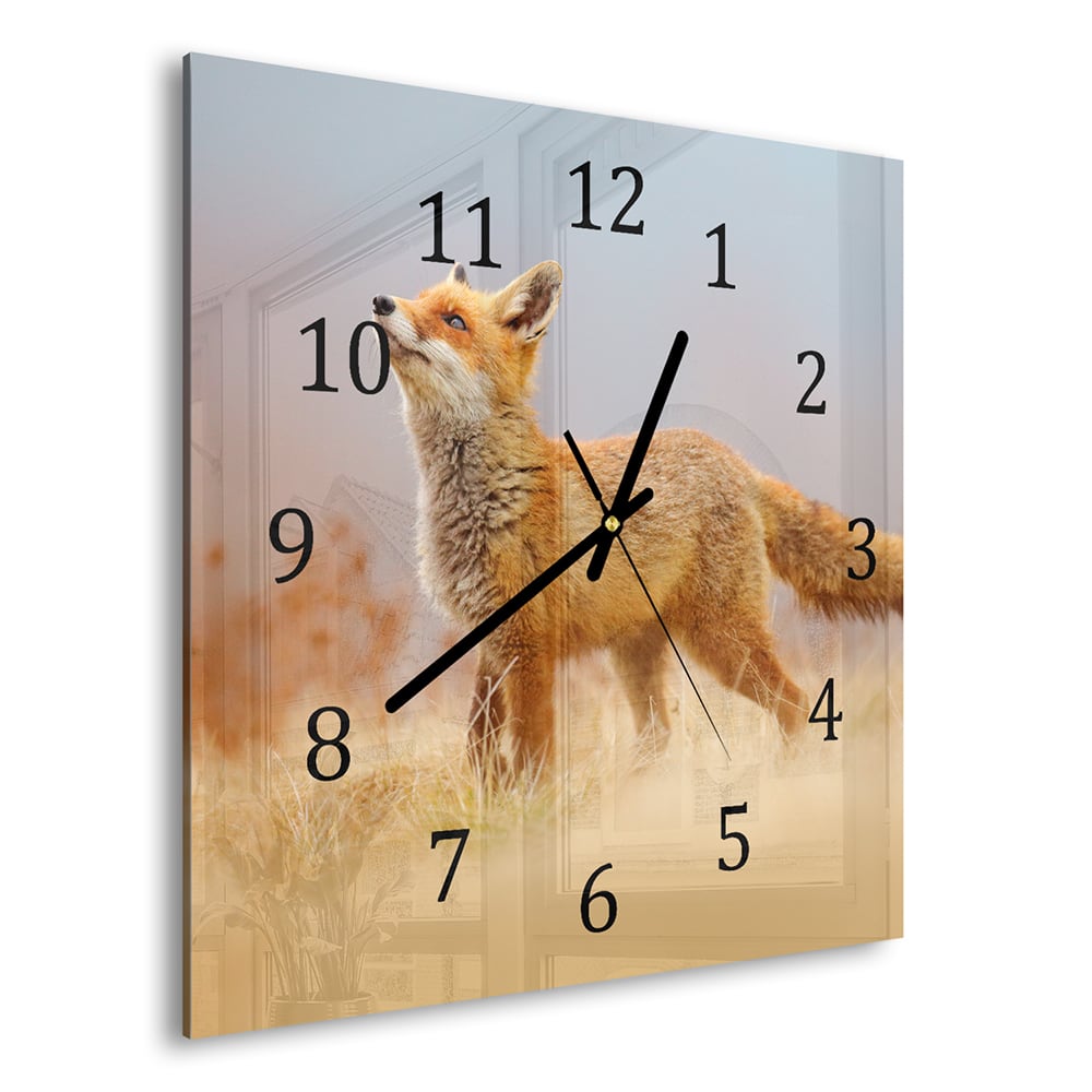 Wanduhr 30x30 - Rotfuchs