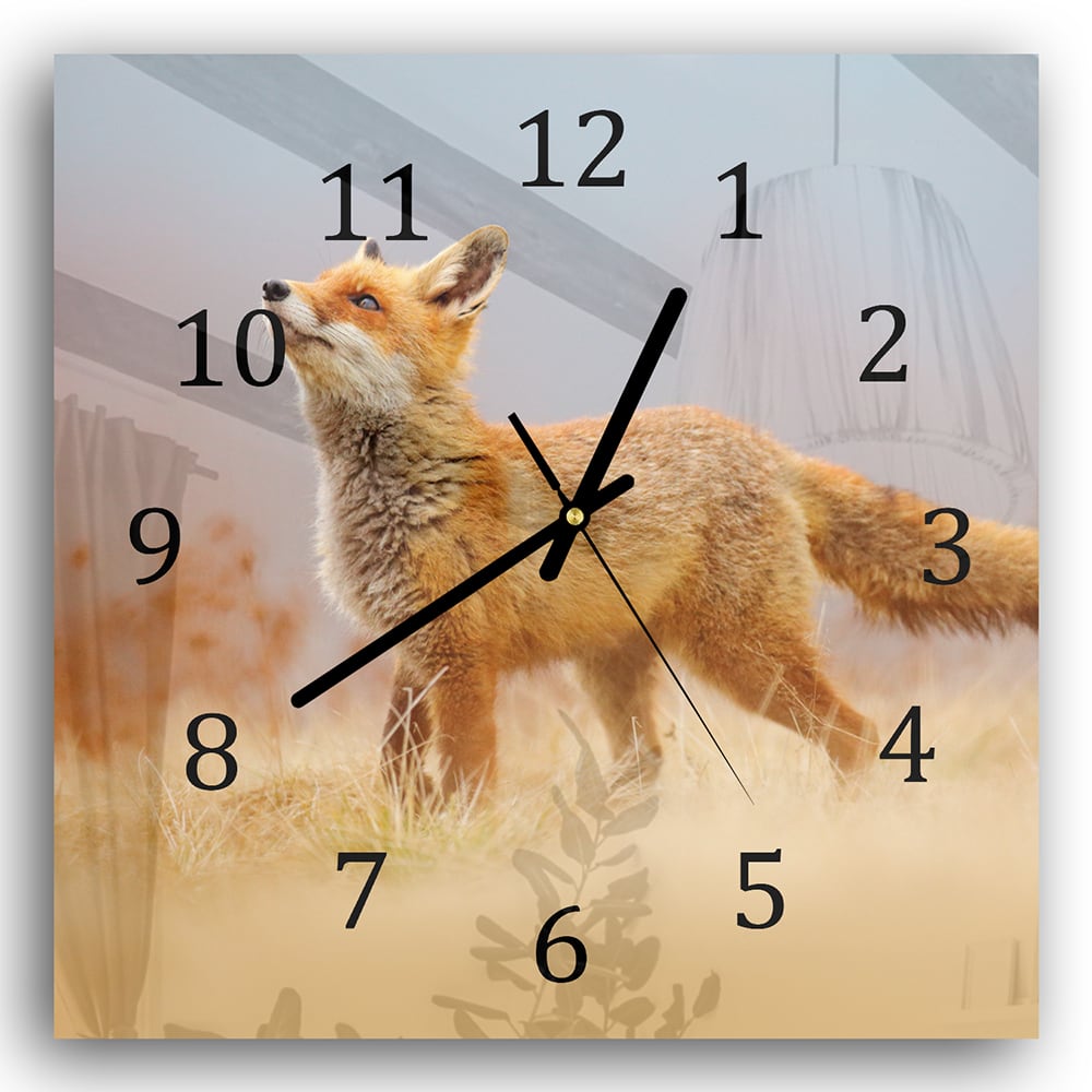 Wanduhr 30x30 - Rotfuchs