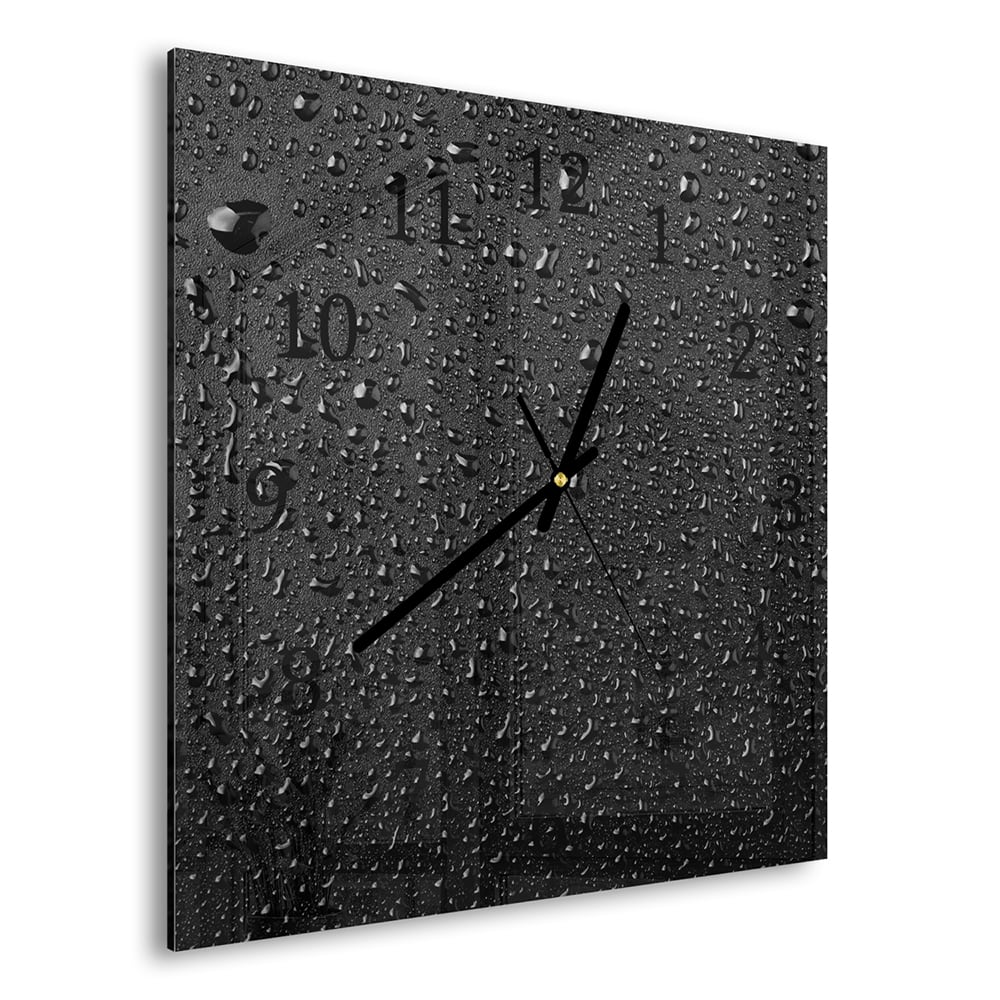 Wanduhr 30x30 - Wassertropfen