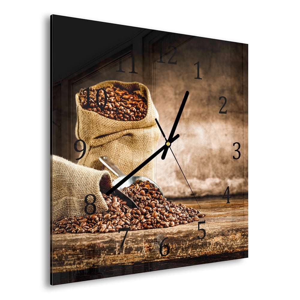 Wanduhr 30x30 - Aroma von Kaffee