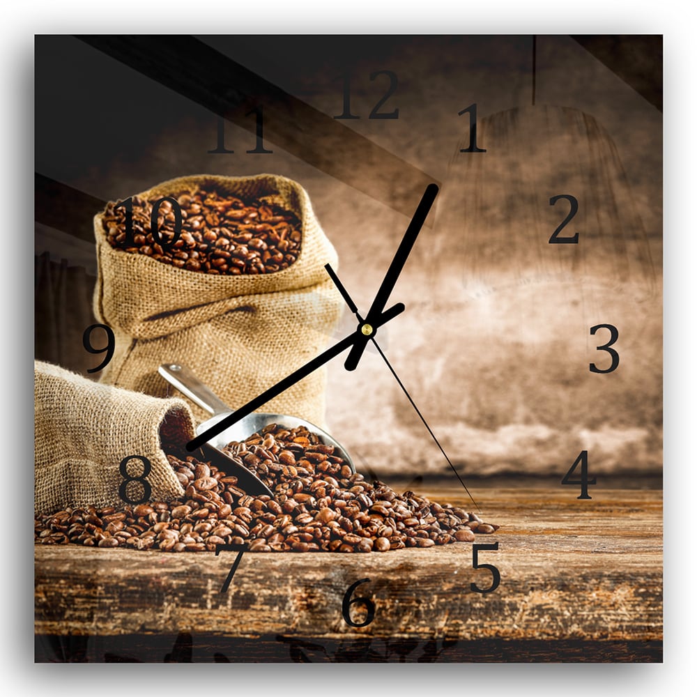 Wanduhr 30x30 - Aroma von Kaffee