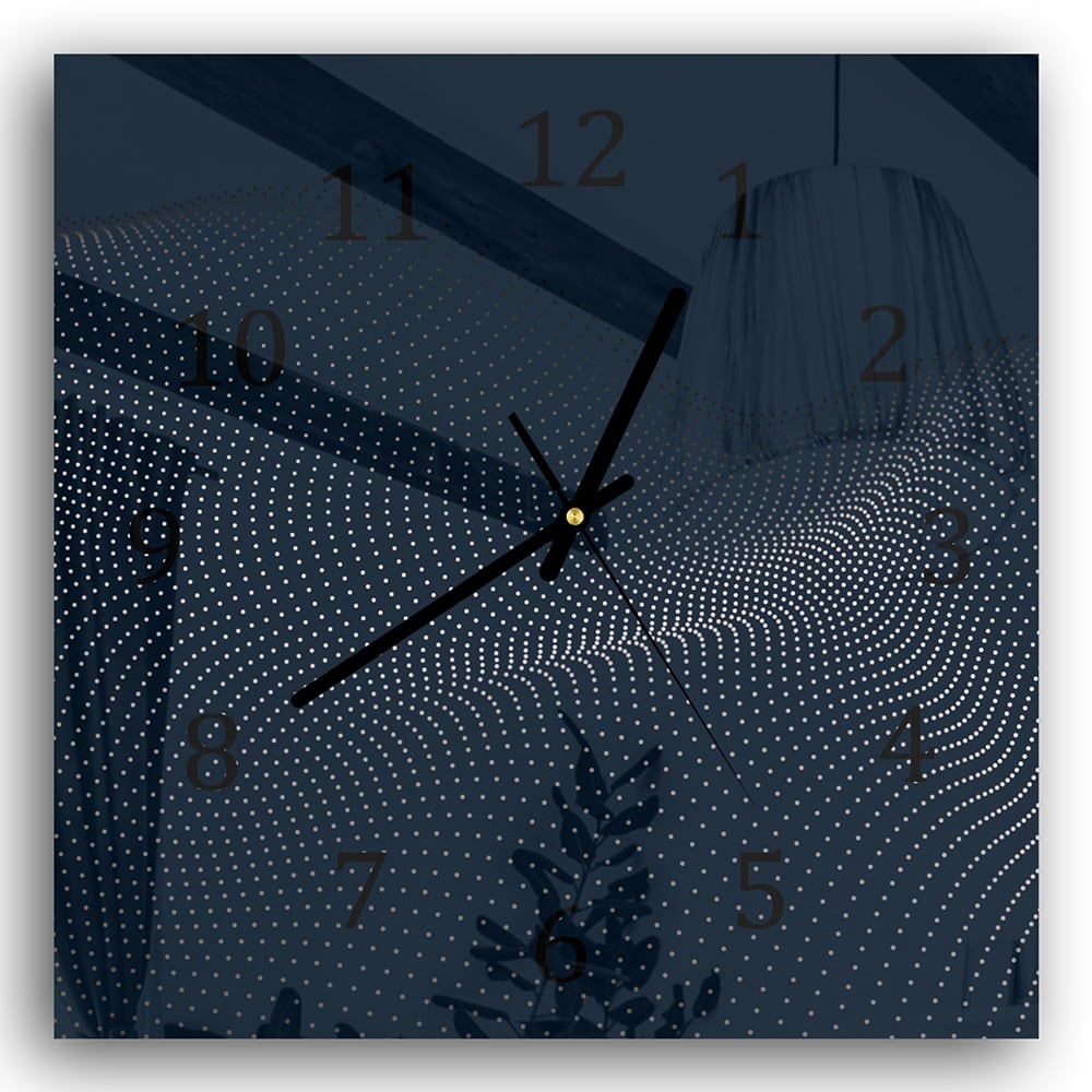 Wanduhr 30x30 - Digitale Wellen