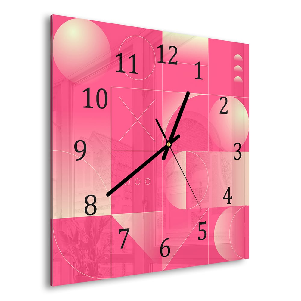 Wanduhr 30x30 - Rotes abstraktes Kunstwerk