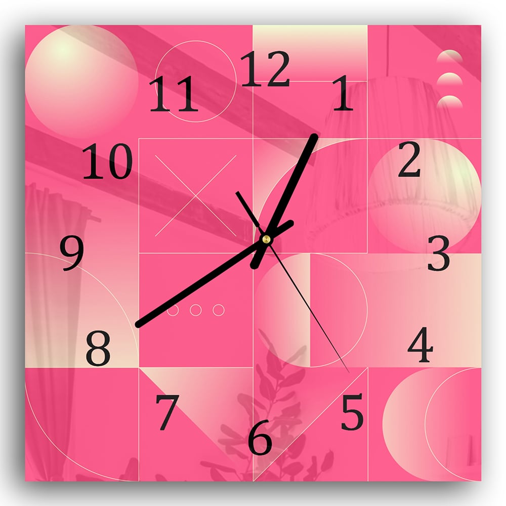 Wanduhr 30x30 - Rotes abstraktes Kunstwerk
