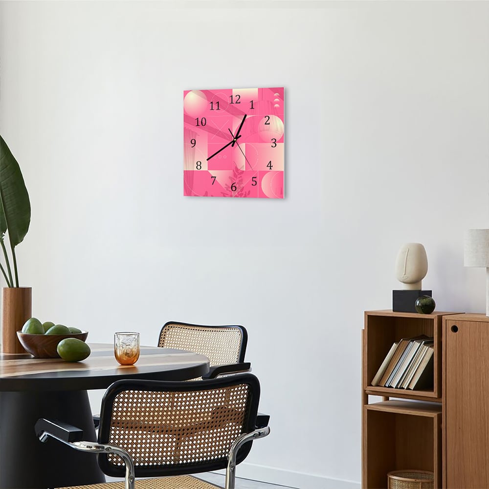 Wanduhr 30x30 - Rotes abstraktes Kunstwerk