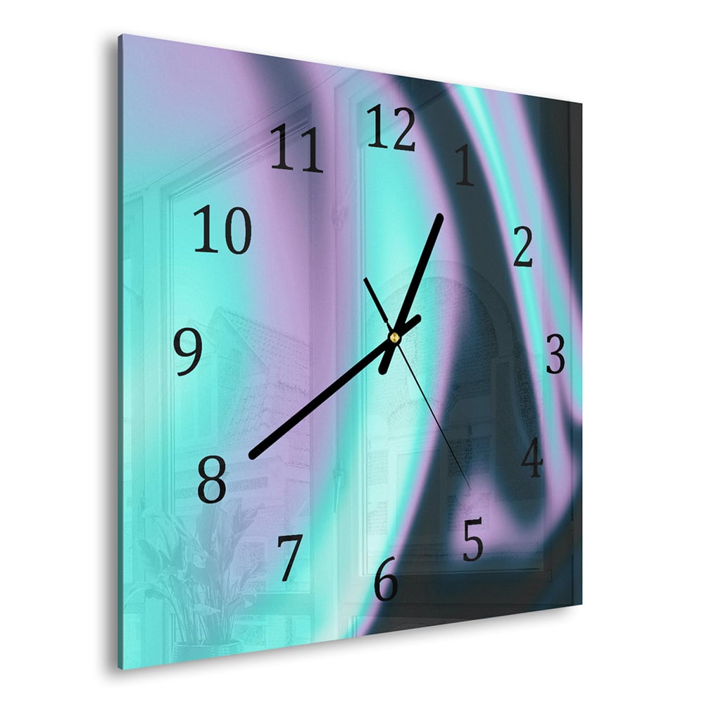 Wanduhr 30x30 - Neonwellen