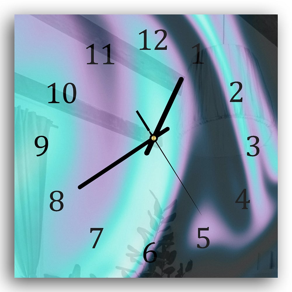 Wanduhr 30x30 - Neonwellen
