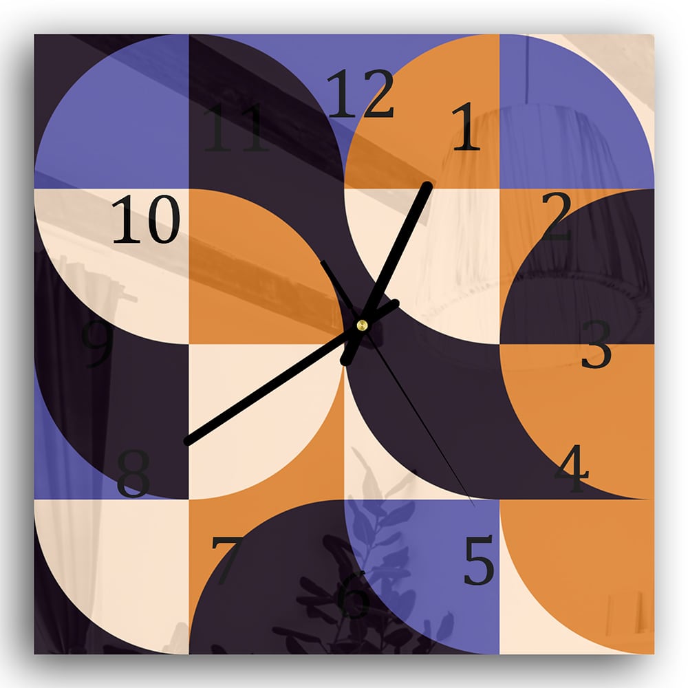 Wanduhr 30x30 - Buntes abstraktes Kunstwerk