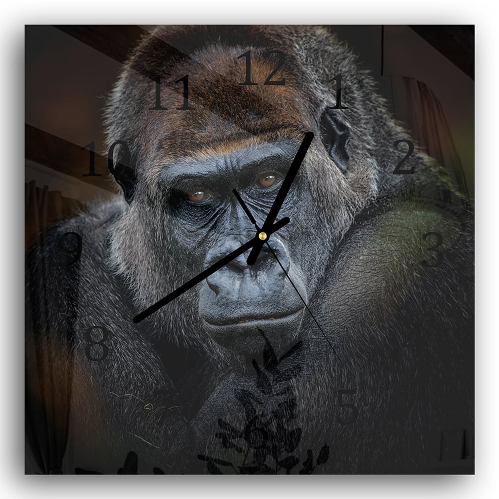 Wanduhr 30x30 - Gorilla