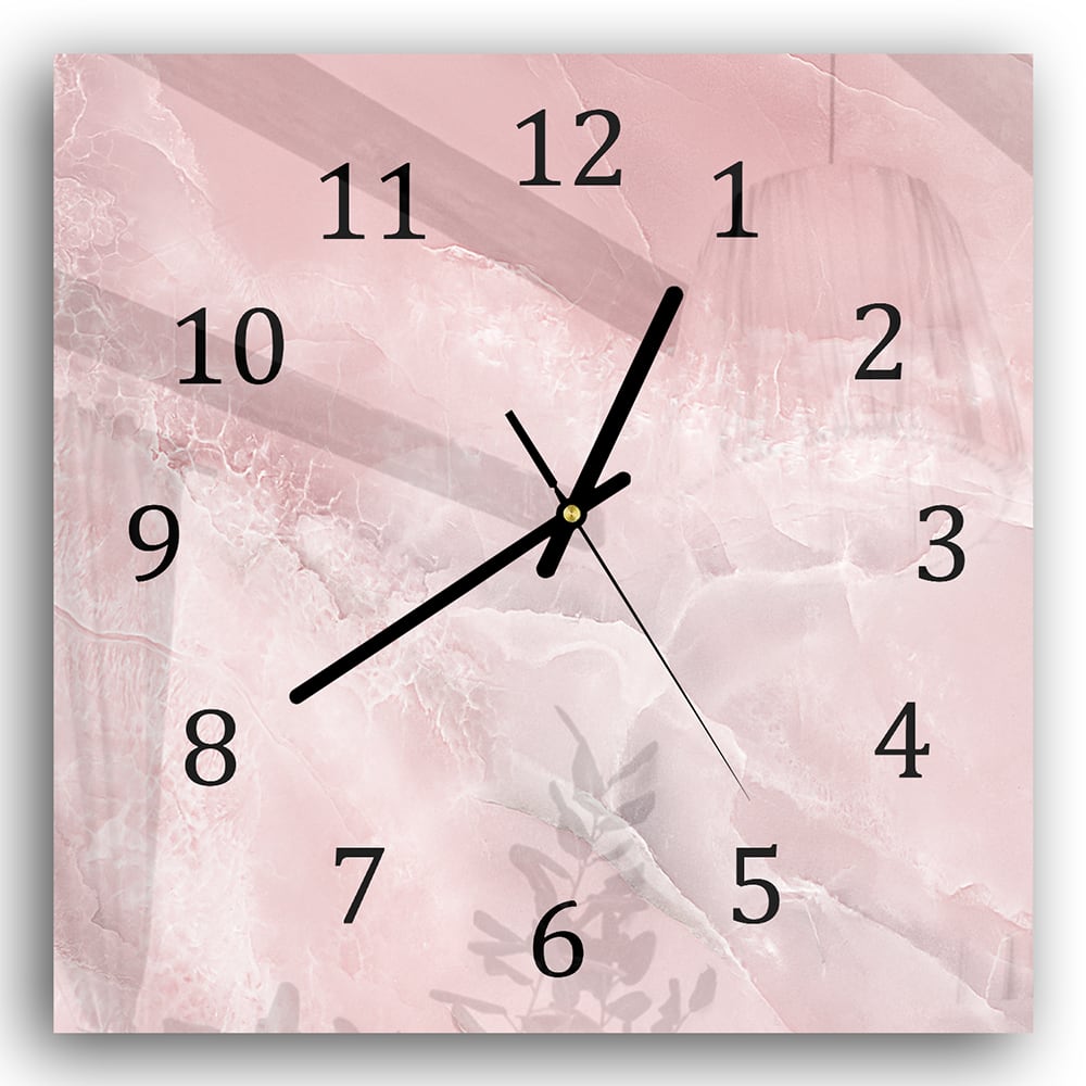 Wanduhr 30x30 - Hellrosa Marmor
