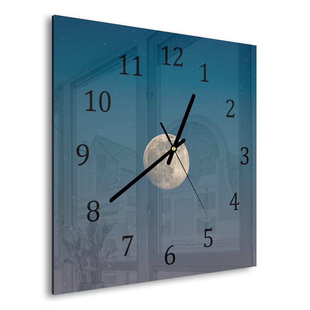 Wanduhr 30x30 - Vollmond