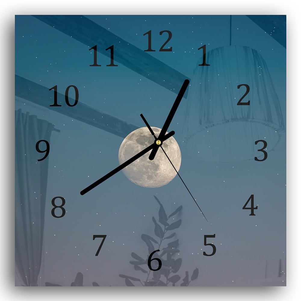Wanduhr 30x30 - Vollmond
