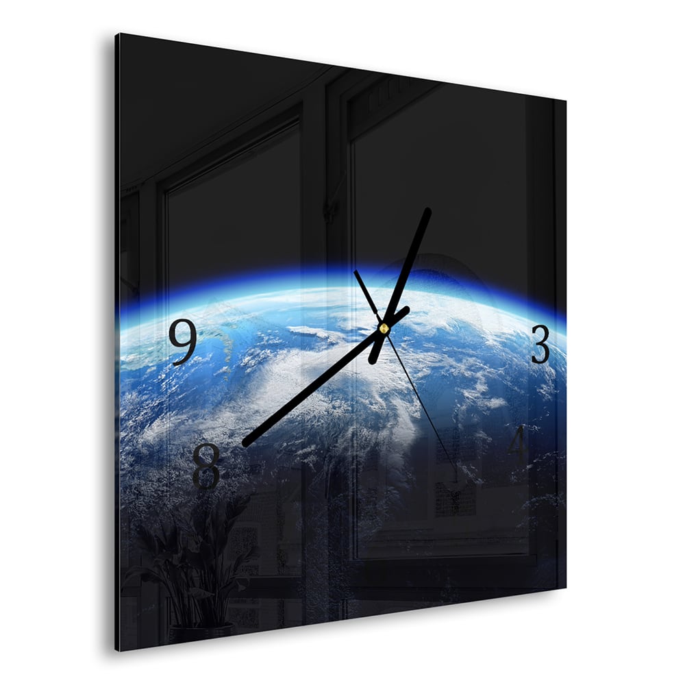 Wanduhr 30x30 - Planet Erde