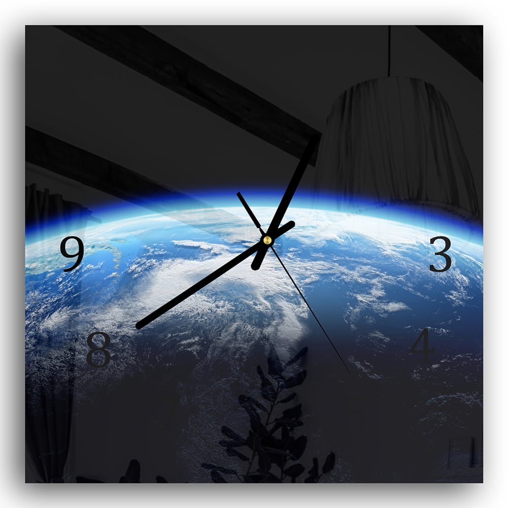 Wanduhr 30x30 - Planet Erde