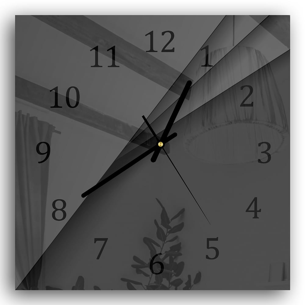 Wanduhr 30x30 - Schwarz mit Tiefe
