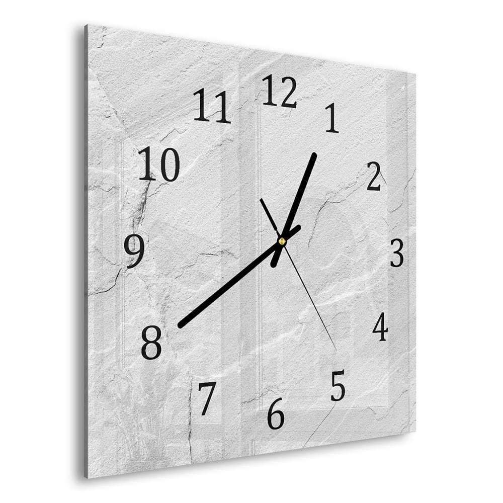 Wanduhr 30x30 - Weißer Schiefer