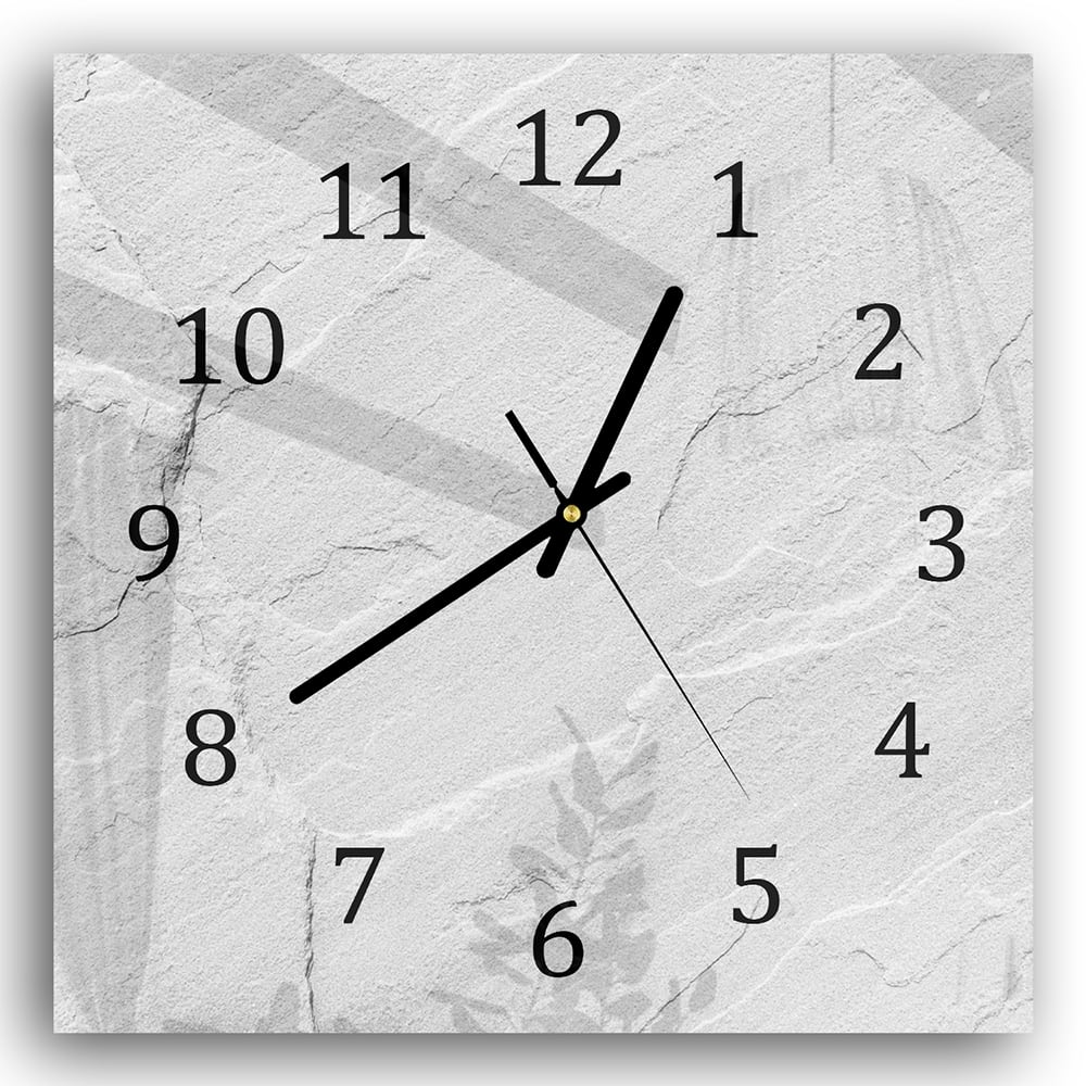 Wanduhr 30x30 - Weißer Schiefer