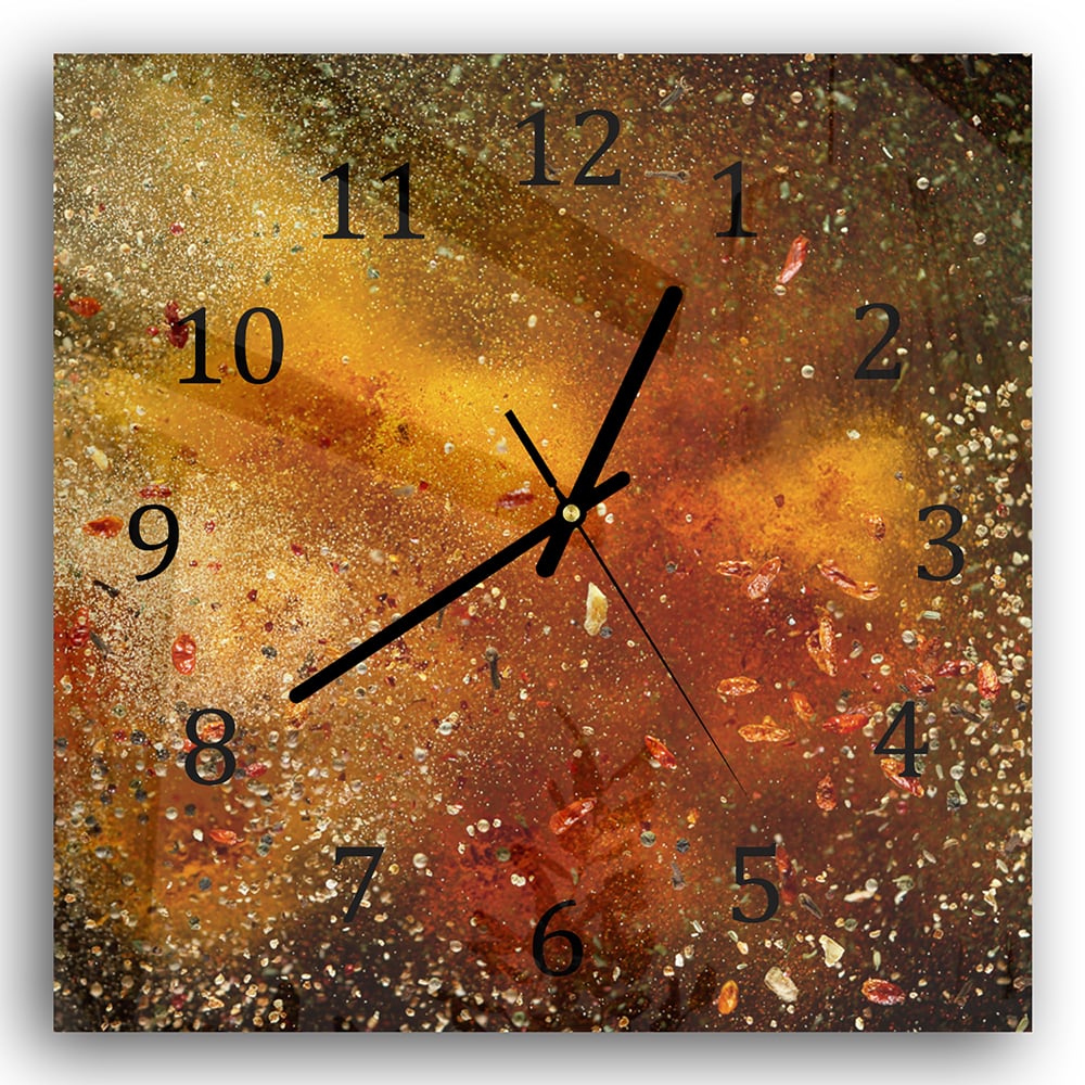 Wanduhr 30x30 - Kräuterexplosion