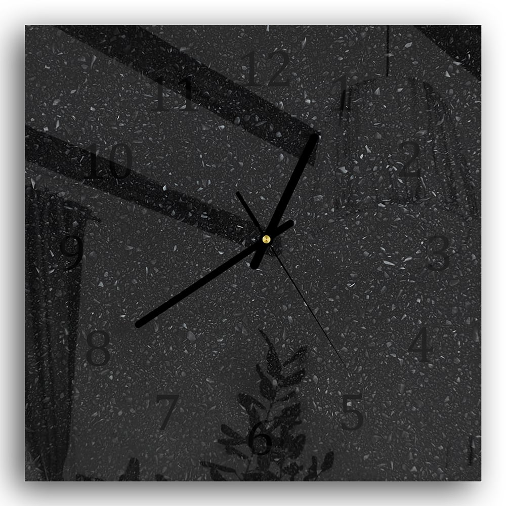 Wanduhr 30x30 - Schwarze Kieselsteine