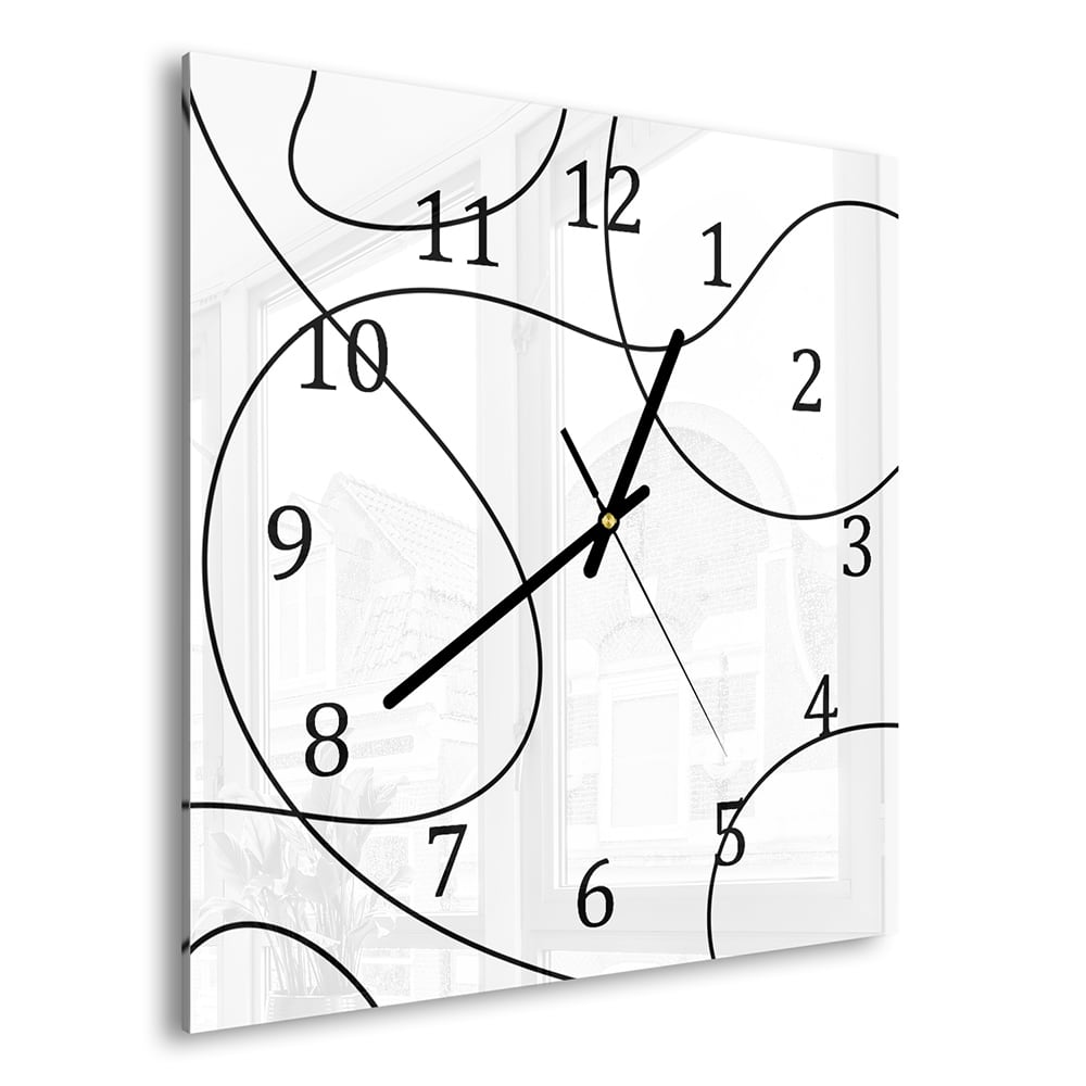 Wanduhr 30x30 - Wellenlinien