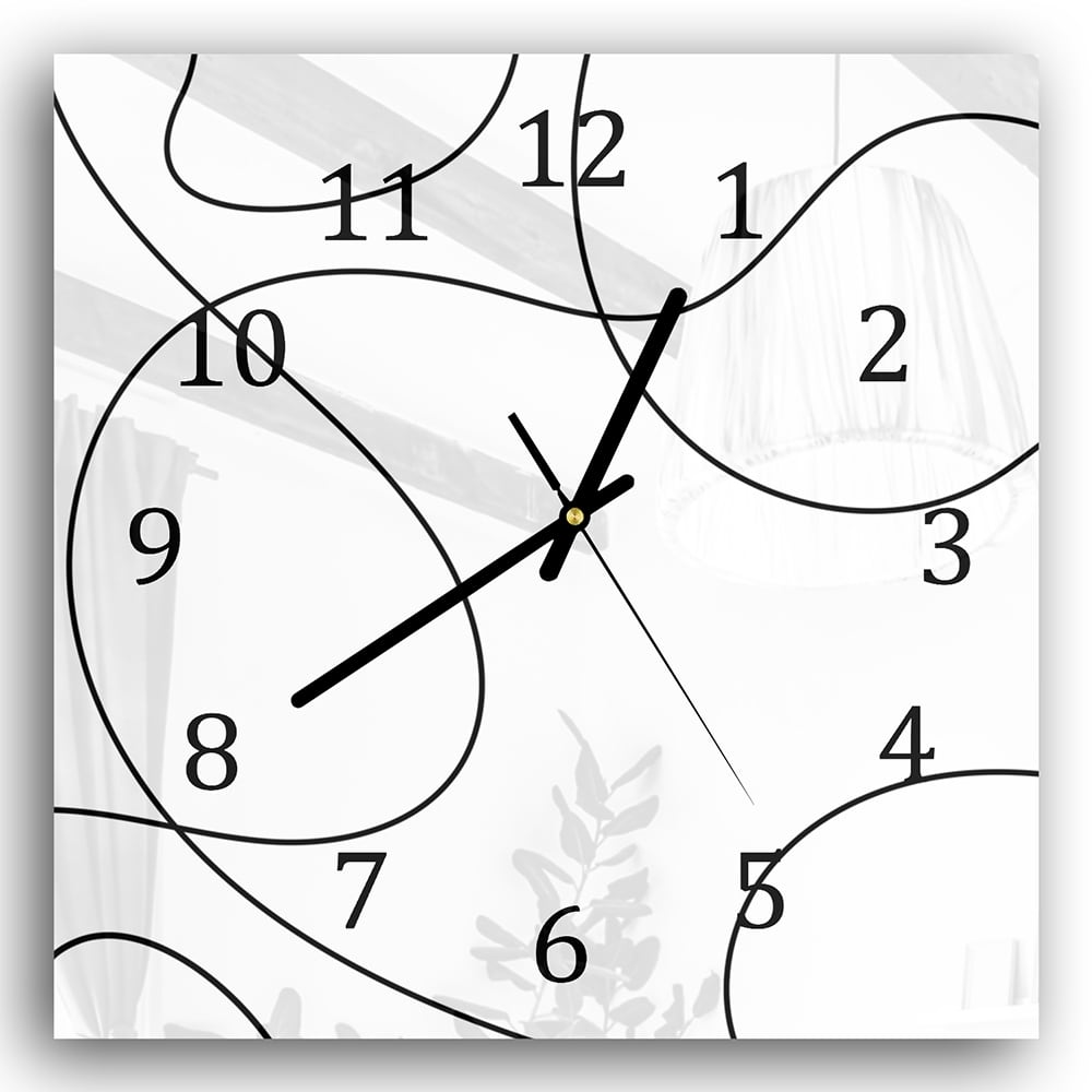 Wanduhr 30x30 - Wellenlinien