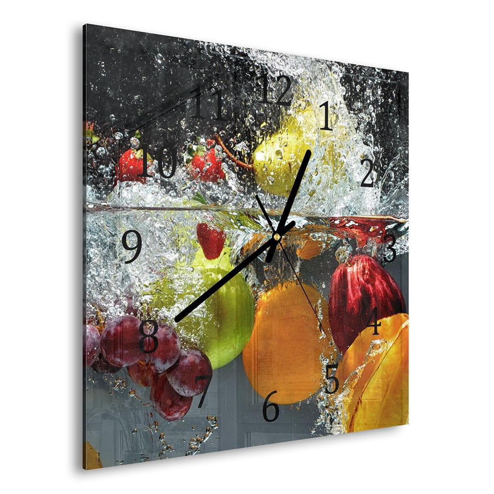 Wanduhr 30x30 - Frucht-Splash