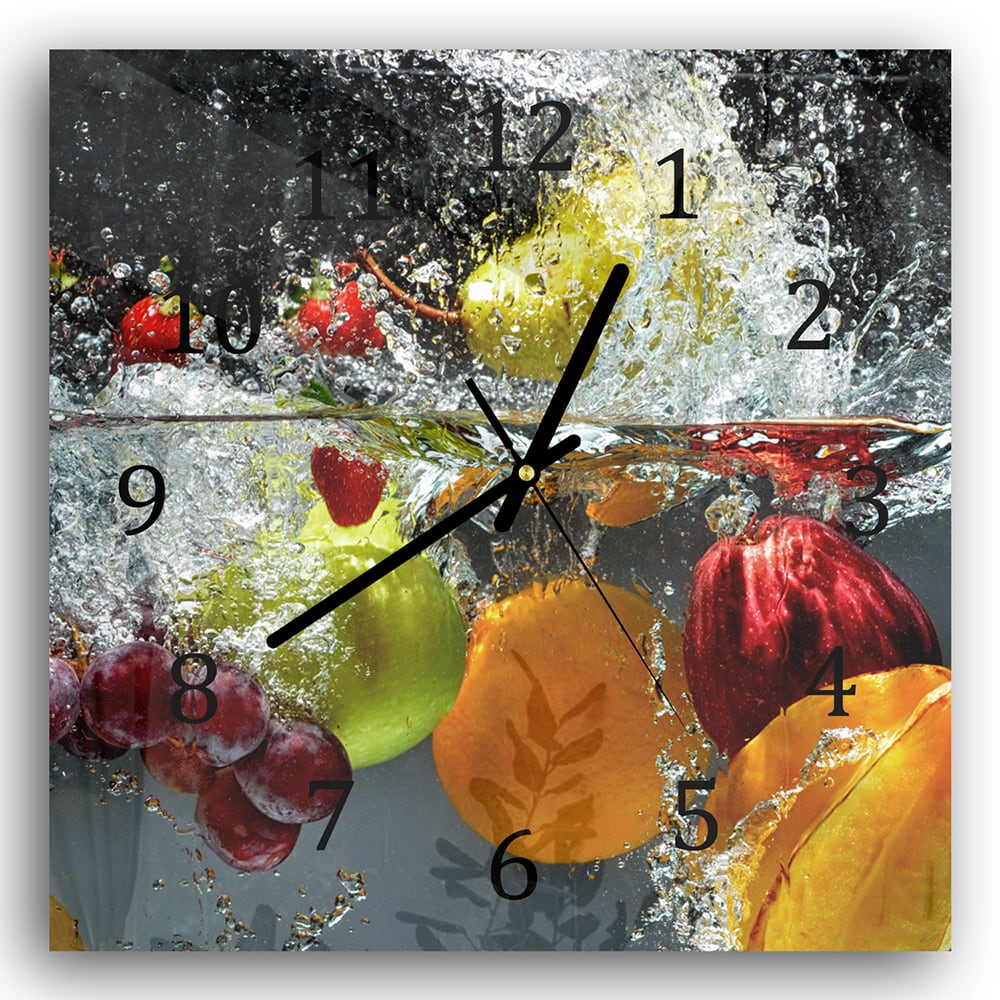 Wanduhr 30x30 - Frucht-Splash