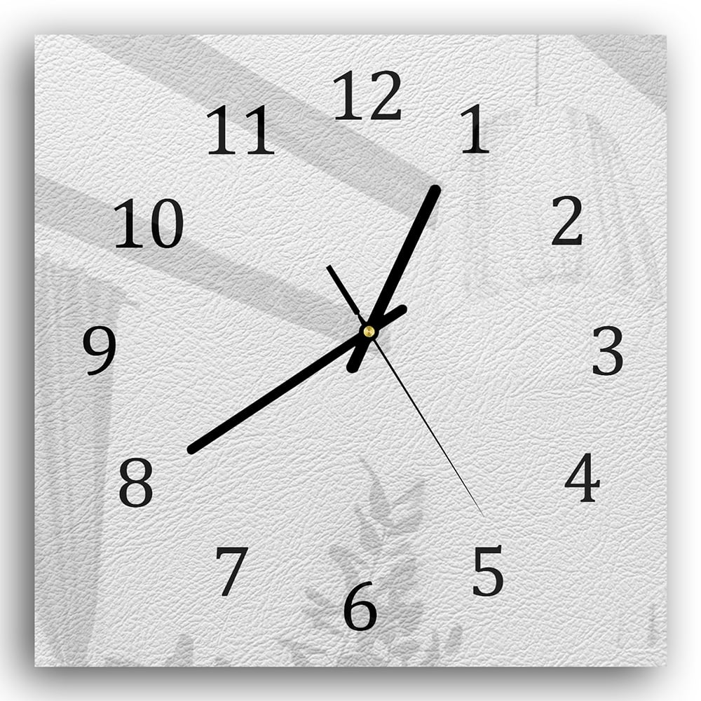 Wanduhr 30x30 - Weißes Leder