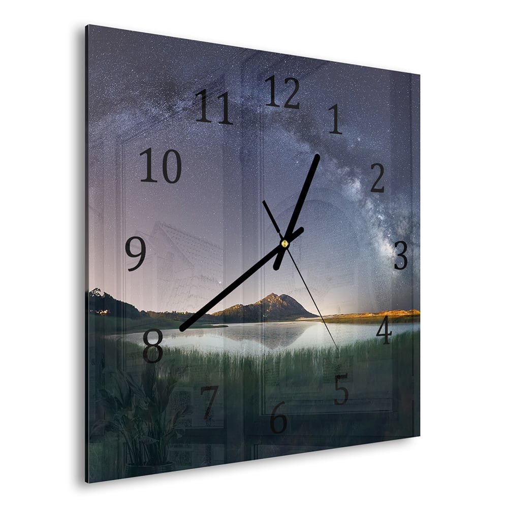 Wanduhr 30x30 - Milchstraßen-Reflexion