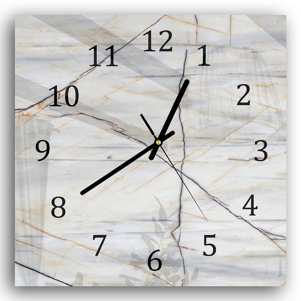 Wanduhr 30x30 - Natur-Marmor
