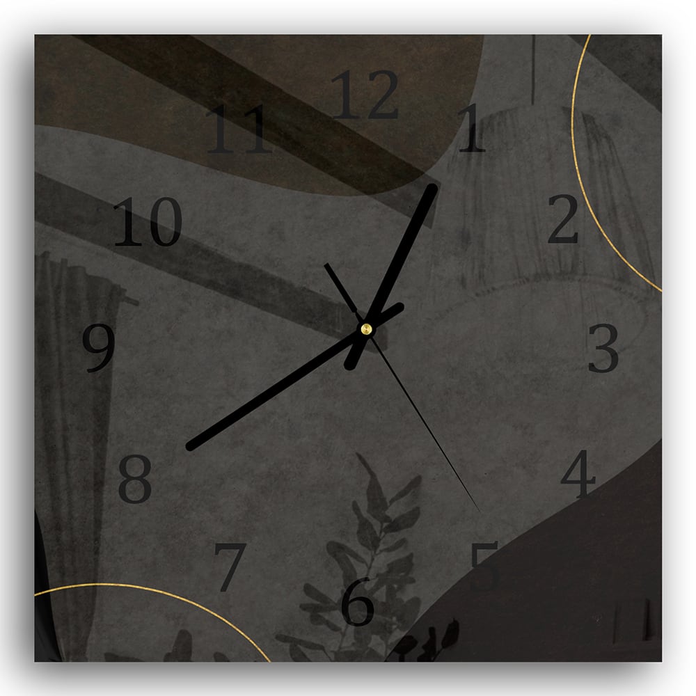 Wanduhr 30x30 - Schwarze japanische Papiertextur