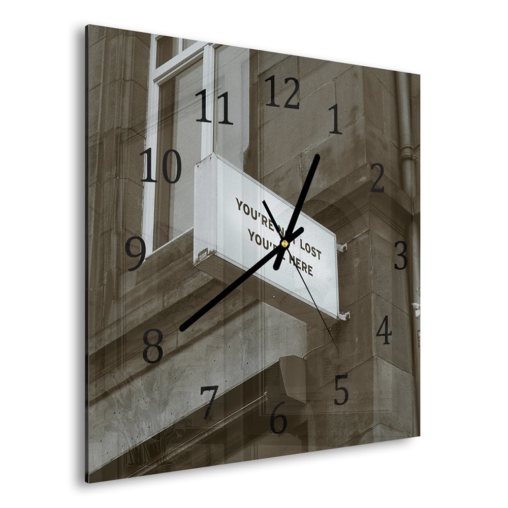 Wanduhr 30x30 - Sei optimistisch