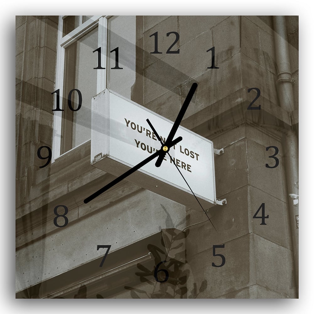 Wanduhr 30x30 - Sei optimistisch