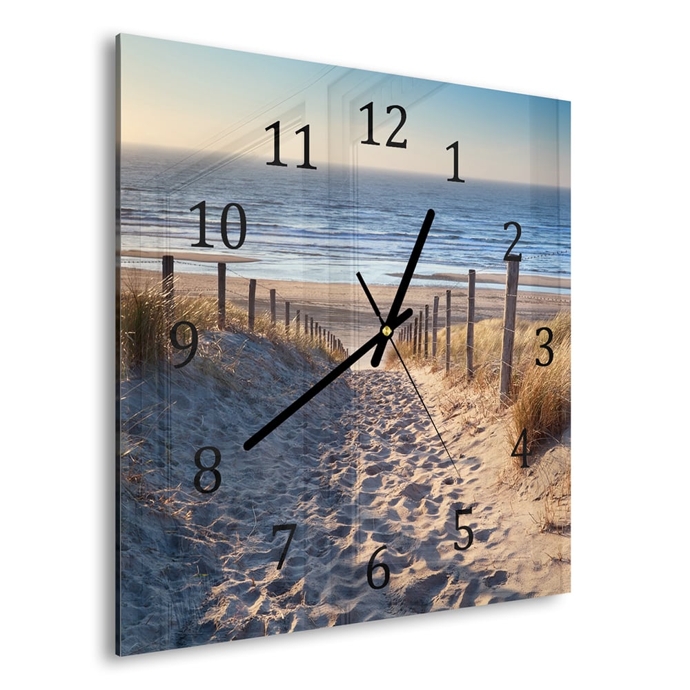 Wanduhr 30x30 - Pfad zur Nordsee
